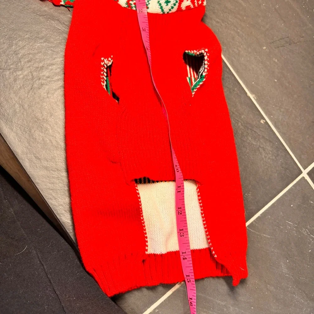 Frisco Penguin Sweater Dog‎ Pet XXS Red Acrylic Christmas Ugly Holiday